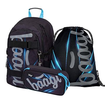 

Školní batoh v setu Baagl skate Bluelight - 3 díly