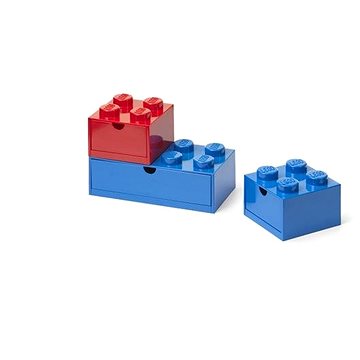 

LEGO stolní boxy se zásuvkou Multi-Pack 3 ks - červená, modrá