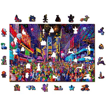 

Woden City Dřevěné puzzle Silvestr 2v1, 505 dílků eko