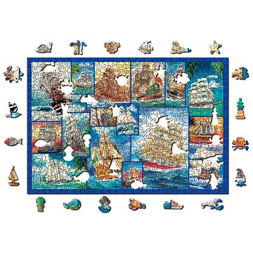 

Woden City Dřevěné puzzle Plachetnice 2v1, 505 dílků eko