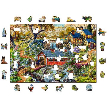 

Woden City Dřevěné puzzle Venkovské mosty 2v1, 505 dílků eko
