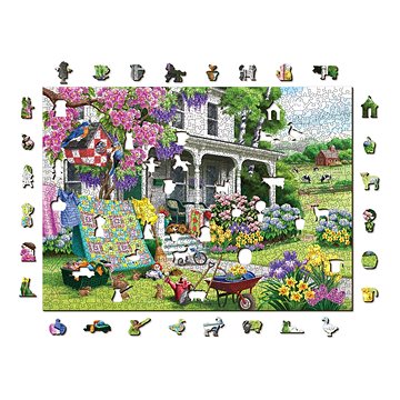 

Woden City Dřevěné puzzle Venkovská zahrada 2v1, 1010 dílků eko