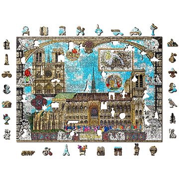 

Woden City Dřevěné puzzle Katedrála Notre-Dame 2v1, 1010 dílků eko