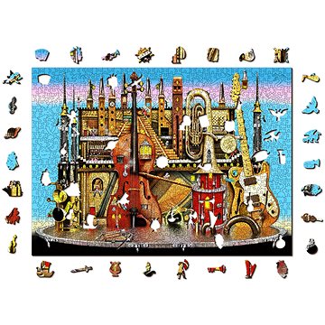 

Woden City Dřevěné puzzle Hudební hrad 2v1, 1010 dílků eko