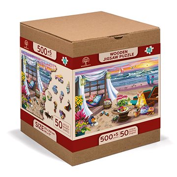 

Woden City Dřevěné puzzle Letní čas 2v1, 505 dílků eko
