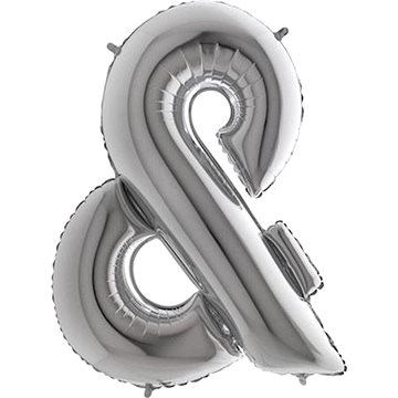 

SMART BALLOONS Balónek fóliový & znak stříbrný - silver 102 cm