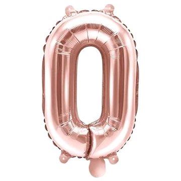 

PARTYDECO Balón foliový číslice růžovo zlatá - rose gold 35 cm - 0 (nelze plnit heliem)