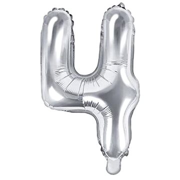 

PARTYDECO Balón foliový číslice stříbrná 35 cm - 4 (nelze plnit heliem)