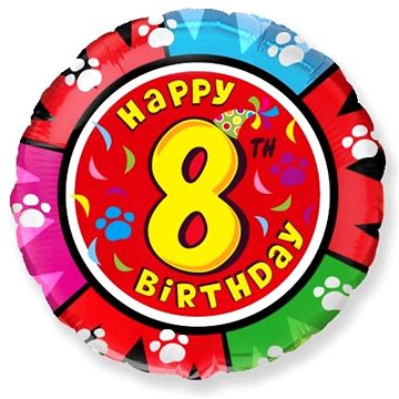 

FLEXMETAL Balón foliový happy birthday 8. narozeniny 45 cm