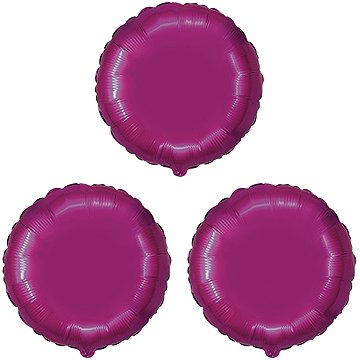 FLEXMETAL Balón foliový - kulatý, metalický tmavě růžový (fuchsie), 45 cm, 3 ks