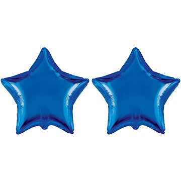 FLEXMETAL Balón foliový - hvězda modrá, 45 cm, 2 ks