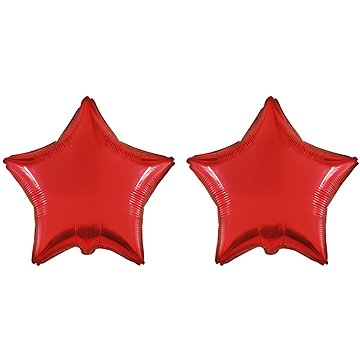 FLEXMETAL Balón foliový - hvězda, červená, 45 cm, 2 ks