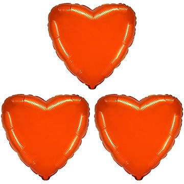 FLEXMETAL Balón foliový - srdce, oranžové, valentýn / svatba, 45 cm, 3 ks