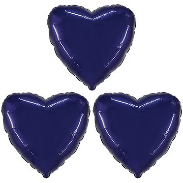 FLEXMETAL Balón foliový - srdce, fialové, valentýn / svatba, 45 cm, 3 ks