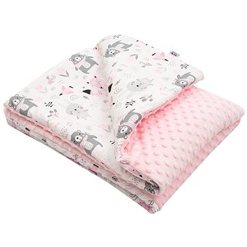 

NEW-BABY z Minky s výplní Medvídci růžová 80 × 102 cm