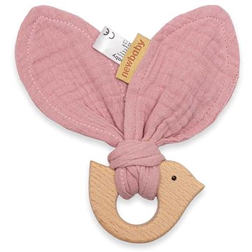 

New Baby Dětské kousátko s ptáčkem Bird pink