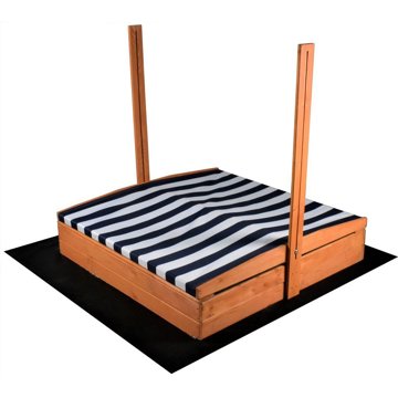 

Baby Mix Dřevěné pískoviště se stříškou 120 × 120 cm, modro-bílé