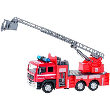 

Kidsglobe Traffic hasiči, 14 cm, kov, zpětný chod na baterie