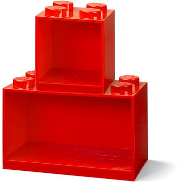 

LEGO Brick závěsné police, set 2 ks - červená