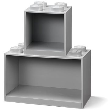 

LEGO Brick závěsné police, set 2 ks - šedá