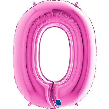 

Foliový balónek, 102cm, číslice "0", růžový