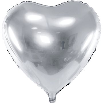 

Foliový balónek, 61cm, srdce, stříbrný