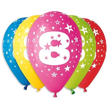 

Nafukovací balónky, 30cm, číslice "8" mix barev, 5ks