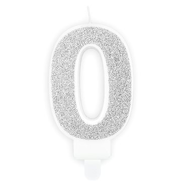 

Svíčka narozeninová, 7cm, číslice "0", stříbrná