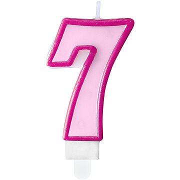 

Svíčka narozeninová, 7cm, číslice "7", růžová