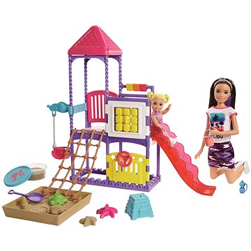 Barbie chůva na hřišti herní set - Panenka