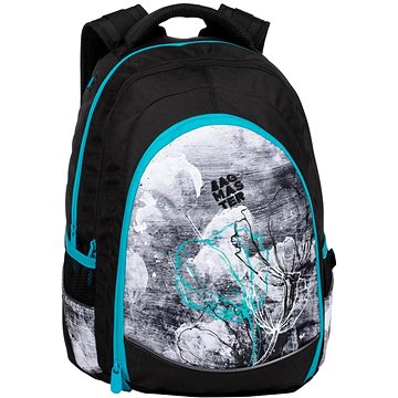 

BAGMASTER DIGITAL 20 B studentský batoh - modrý s květinami