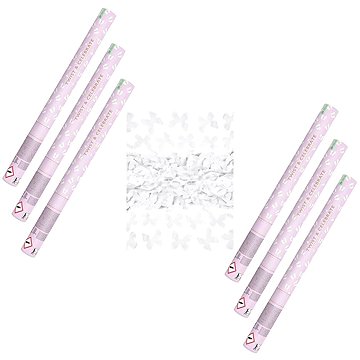 

Konfety svatební 60 cm 6 ks bílí motýlci