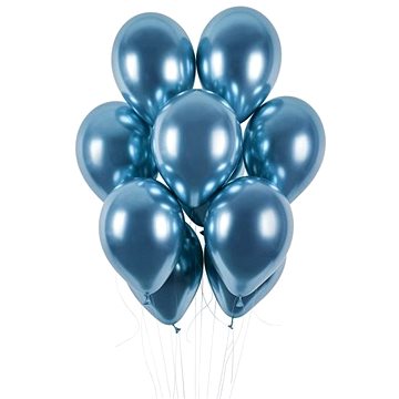 Balónky chromované 50 ks modré lesklé - průměr 33 cm - Balonky