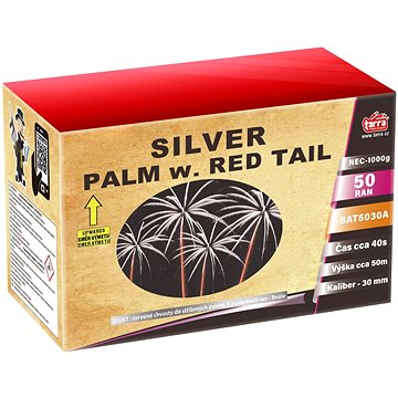 

Ohňostroj - baterie výmetnic silver palm w. red tail 50ran
