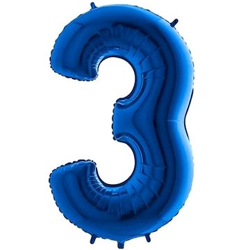 Balón foliový číslice modrá - blue 102 cm - 3 - Balonky