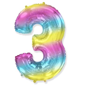 

Balón foliový číslice duhová - rainbow - 102 cm - 3