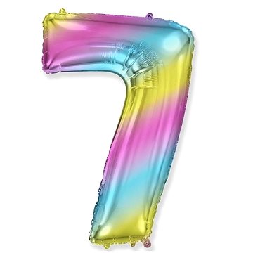 

Balón foliový číslice duhová - rainbow - 102 cm - 7