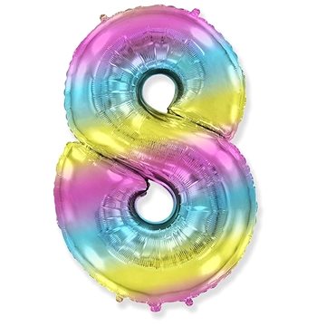 

Balón foliový číslice duhová - rainbow - 102 cm - 8