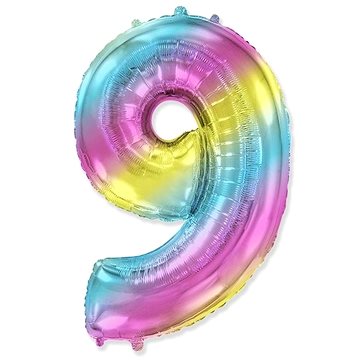 

Balón foliový číslice duhová - rainbow - 102 cm - 9