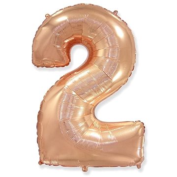 

Balón foliový číslice růžovo zlatá - rose gold 102 cm - 2
