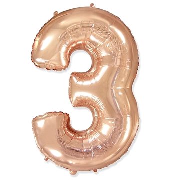 

Balón foliový číslice růžovo zlatá - rose gold 102 cm - 3