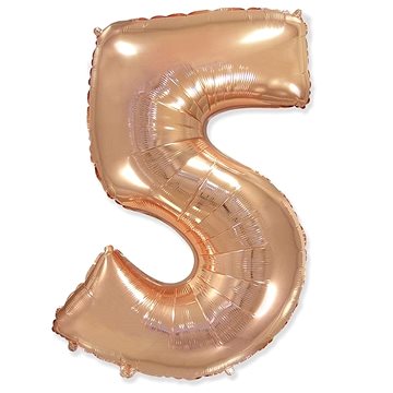 

Balón foliový číslice růžovo zlatá - rose gold 102 cm - 5
