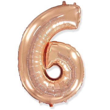 

Balón foliový číslice růžovo zlatá - rose gold 102 cm - 6