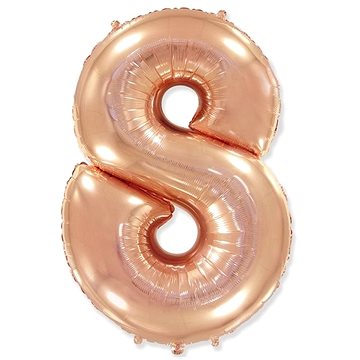 

Balón foliový číslice růžovo zlatá - rose gold 102 cm - 8