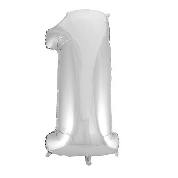 

Balón foliový číslice stříbrná - silver 102 cm - 1