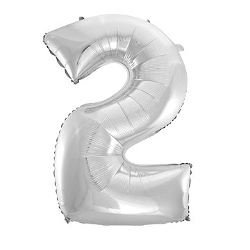 

Balón foliový číslice stříbrná - silver 102 cm - 2