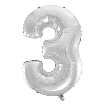 

Balón foliový číslice stříbrná - silver 102 cm - 3