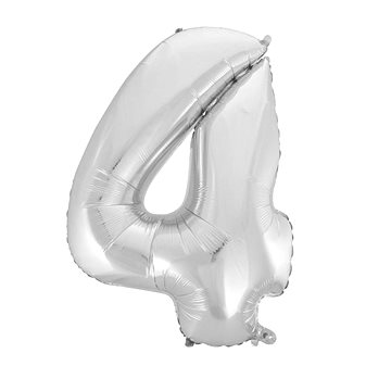 

Balón foliový číslice stříbrná - silver 102 cm - 4