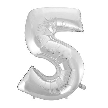

Balón foliový číslice stříbrná - silver 102 cm - 5