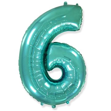 

Balón foliový číslice tyrkysová - tiffany 102 cm - 6